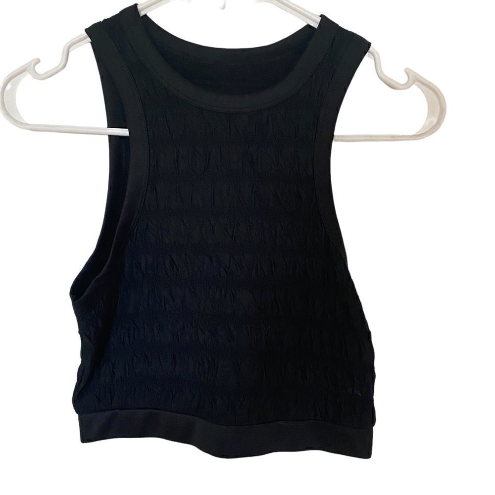 Shein NEW black crop tank top small elastic band